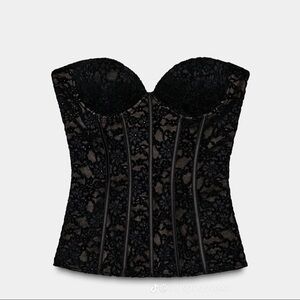 Zara black lace corset
